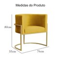 Ver imagem 4 de Poltrona Decorativa Estofada Base de Ferro Sala Luana Veludo Mostarda - LM DECOR