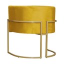 Ver imagem 3 de Poltrona Decorativa Estofada Base de Ferro Sala Luana Veludo Mostarda - LM DECOR