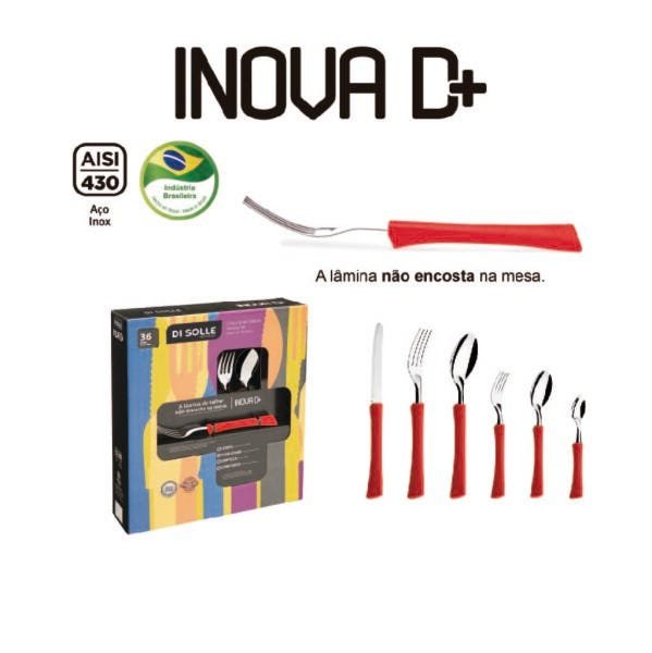Faqueiro Inova D+ 36 peças Vermelho - Di Solle | MadeiraMadeira