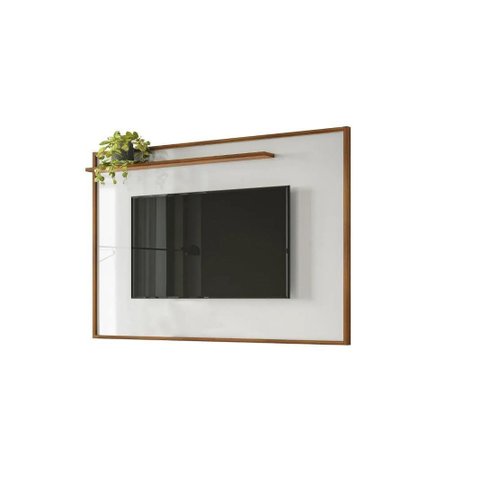 Painel Gênesis 1.9 para TV de até 75 Polegadas Cinamomo Mel / Off White - Mobler