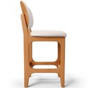 Ver imagem 7 de Kit 03 Banquetas Baixa Bar Cozinha E Sala De Jantar Fixa Betta L02 Imbuia Linho Cru - Lyam Decor