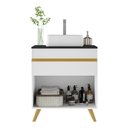 Ver imagem 3 de Gabinete Banheiro 1 Porta E 1 Gaveta Retrô 70Cm Multimóveis V5024 Branco Branco