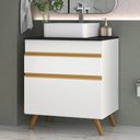 Ver imagem 5 de Gabinete Banheiro 1 Porta E 1 Gaveta Retrô 70Cm Multimóveis V5024 Branco Branco