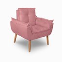 Ver imagem 1 de Poltrona Cadeira Opala Suede Rose Sofázinho Sala Recepção Escritório Salão