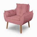 Ver imagem 2 de Poltrona Cadeira Opala Suede Rose Sofázinho Sala Recepção Escritório Salão