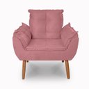 Ver imagem 3 de Poltrona Cadeira Opala Suede Rose Sofázinho Sala Recepção Escritório Salão