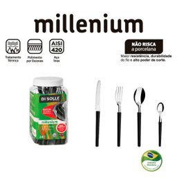 Pote Talheres Millenium 24 peças Preto - Di Solle - 2