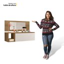Ver imagem 6 de Penteadeira para Maquiagem Jolly com Bancada Suspensa 01 Gaveta e Espelho Nature Branco - Abmaza