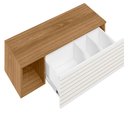 Ver mais imagens de Penteadeira para Maquiagem Jolly com Bancada Suspensa 01 Gaveta e Espelho Nature Branco - Abmaza