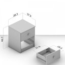 Ver imagem 4 de Mesa de Cabeceira Benfácil 2 Gavetas Branco - Politorno
