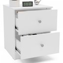 Ver imagem 3 de Mesa de Cabeceira Benfácil 2 Gavetas Branco - Politorno