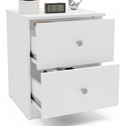 Mesa de Cabeceira Benfácil 2 Gavetas Branco - Politorno - 3