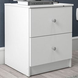 Mesa de Cabeceira Benfácil 2 Gavetas Branco - Politorno - 1