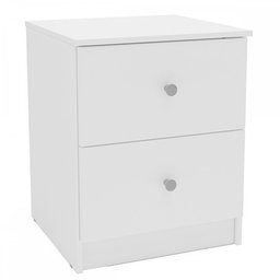 Mesa de Cabeceira Benfácil 2 Gavetas Branco - Politorno - 2