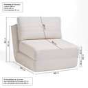 Ver imagem 5 de Poltrona Cama sem Braço Reclinável Fold CabeCasa MadeiraOriginals Bouclé Off-White