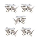 Ver imagem 1 de Kit 5 Conjuntos De Mesa Dobravel Com 4 Cadeiras De Madeira 120X70 Para Restaurante E Bar - Sem Pintu