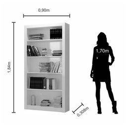 Livreiro Yasmin| 2 Portas Capuccino Amadeirado - Móveis Arapongas - 2