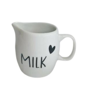 Jarra de Porecelana Frase Milk com Coração