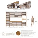 Ver imagem 4 de Cozinha Modulada 6 Peças 5 Gavetas Ripadas 328cm com Pés Tampo e Torre Quente 100% BP Organic Marrom