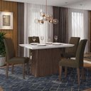 Ver imagem 1 de Conjunto Sala de Jantar 4 Cadeiras Italia Imbuia- Móveis Arapongas Imbuia/marrom