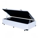 Ver imagem 2 de Cama Box Baú Solteiro 88 Tecido Branco com Colchão Alegro Bello Box D28 Cinza 58x88x188