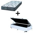 Ver imagem 1 de Cama Box Baú Solteiro 88 Tecido Branco com Colchão Alegro Bello Box D28 Cinza 58x88x188