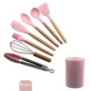 Ver imagem 4 de Conjunto de Utensilios Silicone 8 Peças - Rosa