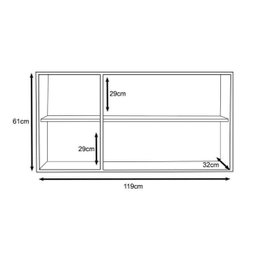 Armário Aéreo 119 Cm 1250 Mármore Branco Peternella Móveis - 3