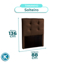 Ver imagem 4 de Cabeceira Estofada Solteiro Alice Nature Material Sintético Marrom 88x136