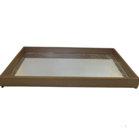 Bandeja Decorativa de Metal Dourado G