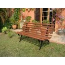 Ver imagem 3 de Banco de Jardim em Madeira e Pé de Ferro Tamandua - Tzp - Castanho - 3 Lugares