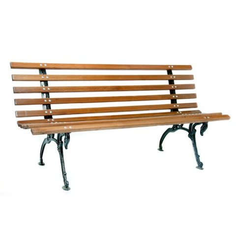 Banco de Jardim em Madeira e Pé de Ferro Tamandua - Tzp - Castanho - 3 Lugares