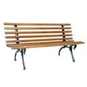 Ver imagem 1 de Banco de Jardim em Madeira e Pé de Ferro Tamandua - Tzp - Castanho - 3 Lugares