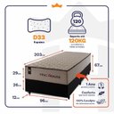 Ver imagem 4 de Conjunto Cama Box Espuma San Diego Bege Solteiro 96x203x67