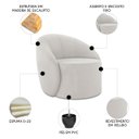 Ver imagem 3 de Poltrona Sala Decorativa Redonda 91cm Steve Veludo Cinza I01 - Mpozenato