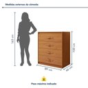Ver imagem 3 de Cômoda para Quarto 4 Gavetas Puxador Softfeel Suavitá 89cm Marrom Amêndoa Clean