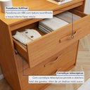 Ver mais imagens de Cômoda para Quarto 4 Gavetas Puxador Softfeel Suavitá 89cm Marrom Amêndoa Clean