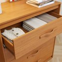 Ver imagem 4 de Cômoda para Quarto 4 Gavetas Puxador Softfeel Suavitá 89cm Marrom Amêndoa Clean