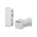 Ver imagem 3 de Berço Cômoda com Guarda-roupa 2 Portas 1 Gaveta Multimóveis Mp4347 Branco/colorido
