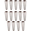 Ver imagem 1 de Kit 14 Pés de Metal 30 CM Hairpin Legs Mesa de Canto Rack e Puffs Bronze
