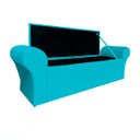 Ver imagem 3 de Recamier Baú Calçadeira Quarto Casal 138cm Barcelona:suede Azul Tiffany