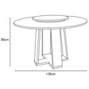 Ver imagem 3 de Mesa de Jantar Redonda Isabela 1,35m com Tampo Giratório Ypê/off White/preto - New Ceval