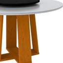 Ver imagem 2 de Mesa de Jantar Redonda Isabela 1,35m com Tampo Giratório Ypê/off White/preto - New Ceval