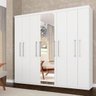 Guarda-roupa 8 Portas Emanuelly com Espelho Branco Móveis Arapongas Branco - 1