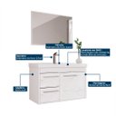 Ver imagem 2 de Gabinete Banheiro 100% Mdf com Pia Cuba - Potenza Berlin