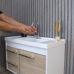 Gabinete Banheiro 100% Mdf com Pia Cuba - Potenza Berlin - 9