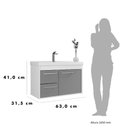 Ver imagem 6 de Gabinete Banheiro 100% Mdf com Pia Cuba - Potenza Berlin