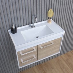 Gabinete Banheiro 100% Mdf com Pia Cuba - Potenza Berlin - 8
