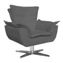 Ver imagem 1 de Poltrona Decorativa Giratória Gran Opala Base Estrela Metálica Suede Grafite