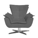 Ver imagem 2 de Poltrona Decorativa Giratória Gran Opala Base Estrela Metálica Suede Grafite